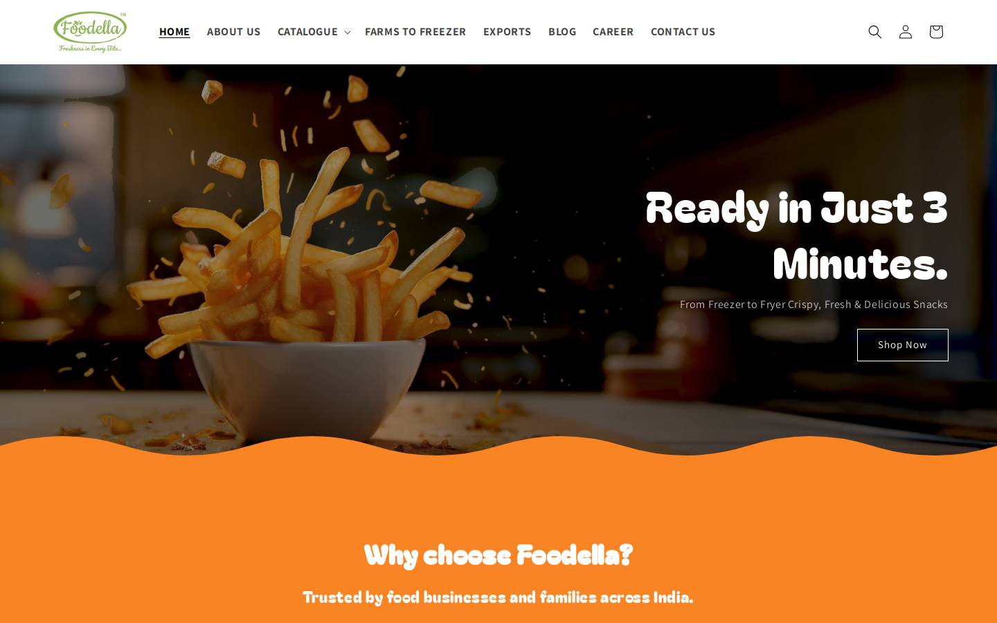 foodellafoods.com homepage screenshot