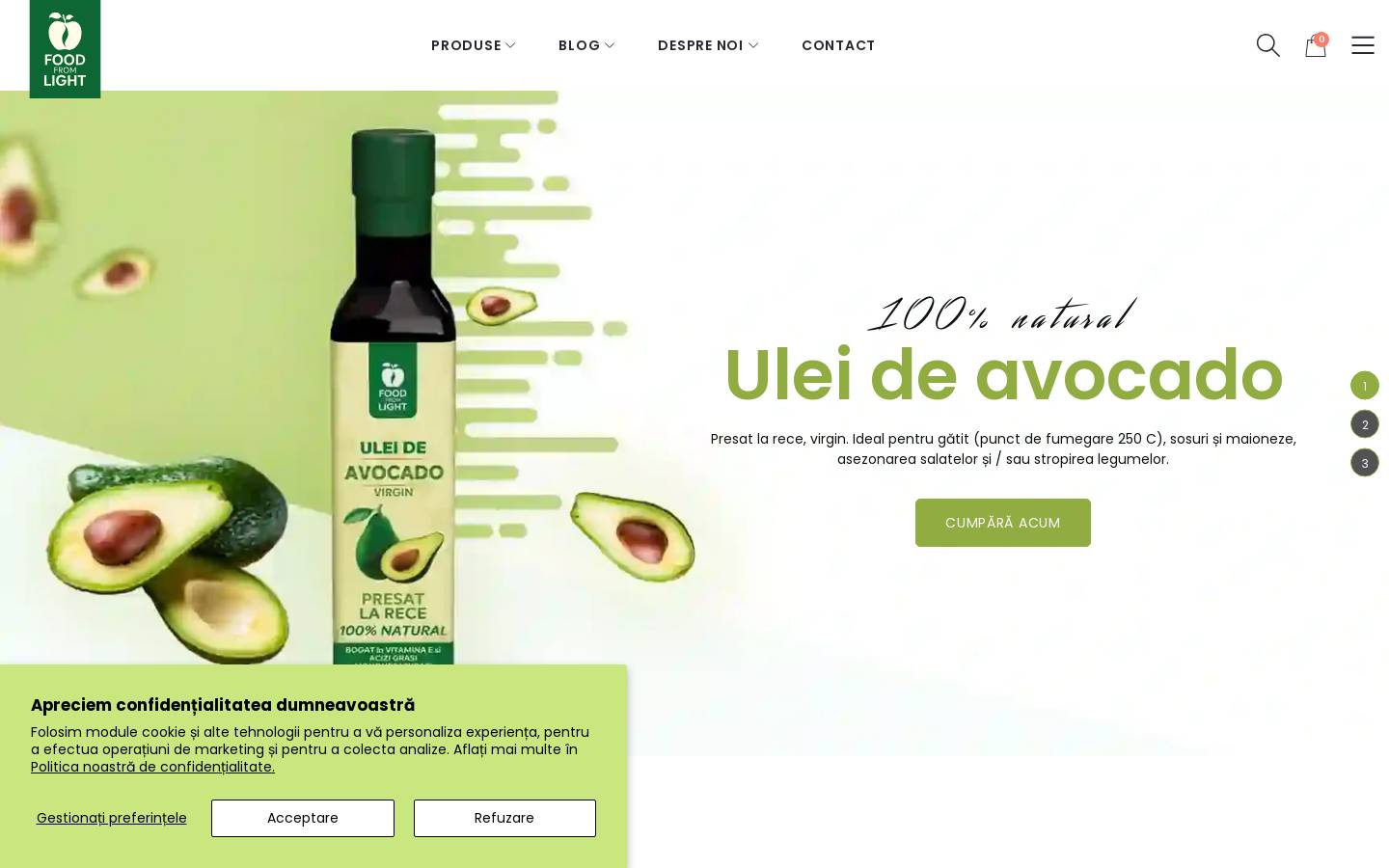 foodfromlight.com homepage screenshot