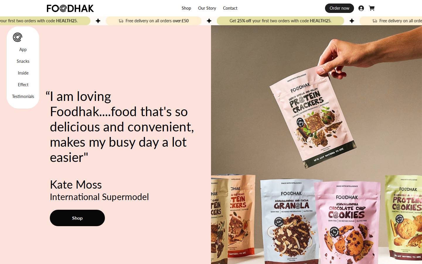 Foodhak homepage screenshot