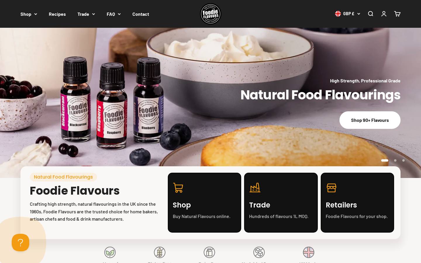 Foodie Flavours homepage screenshot