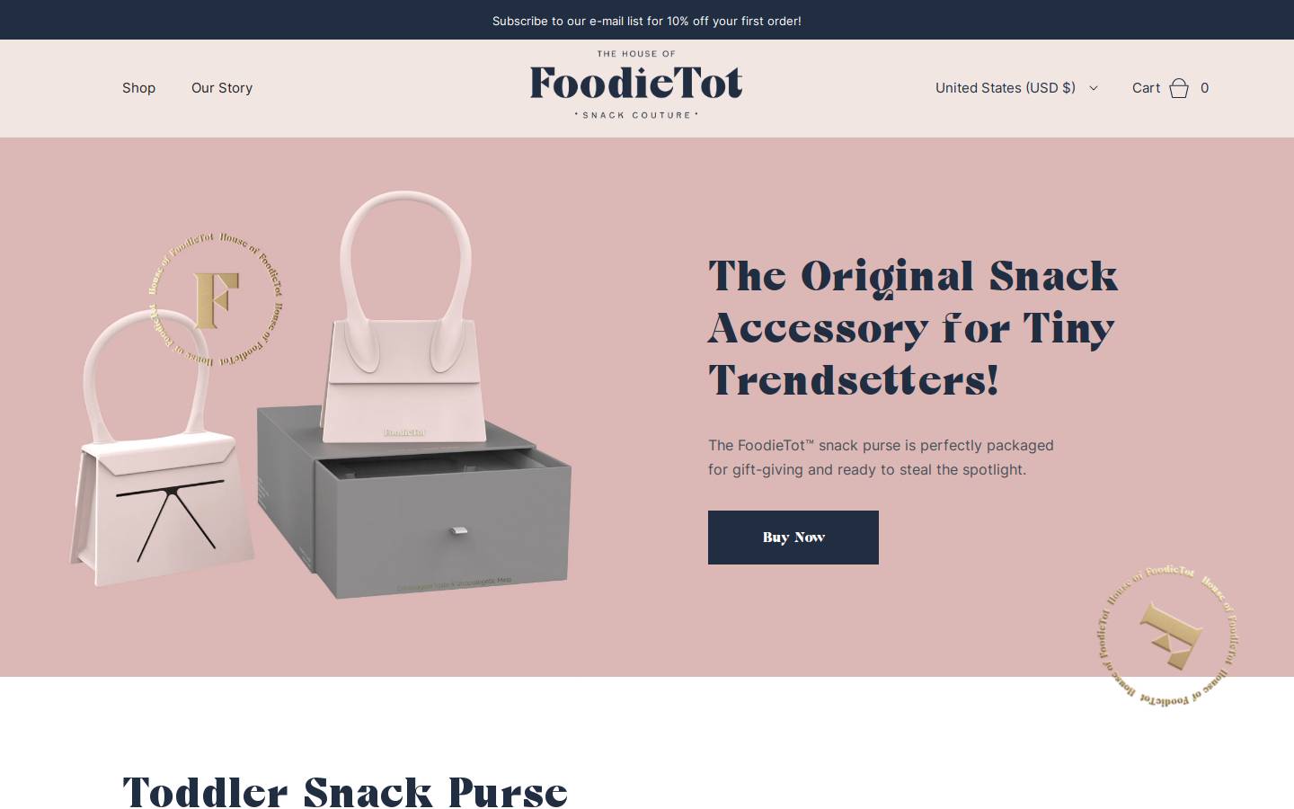 foodietot.com homepage screenshot