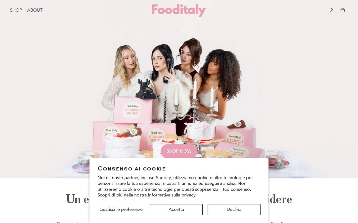 fooditalybrand.com homepage screenshot