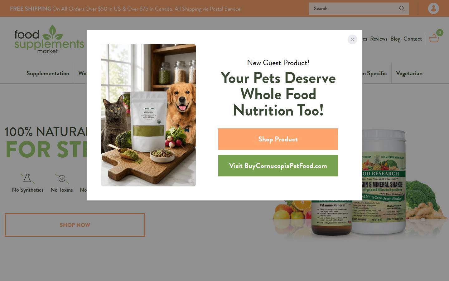 foodresearchstore.com homepage screenshot