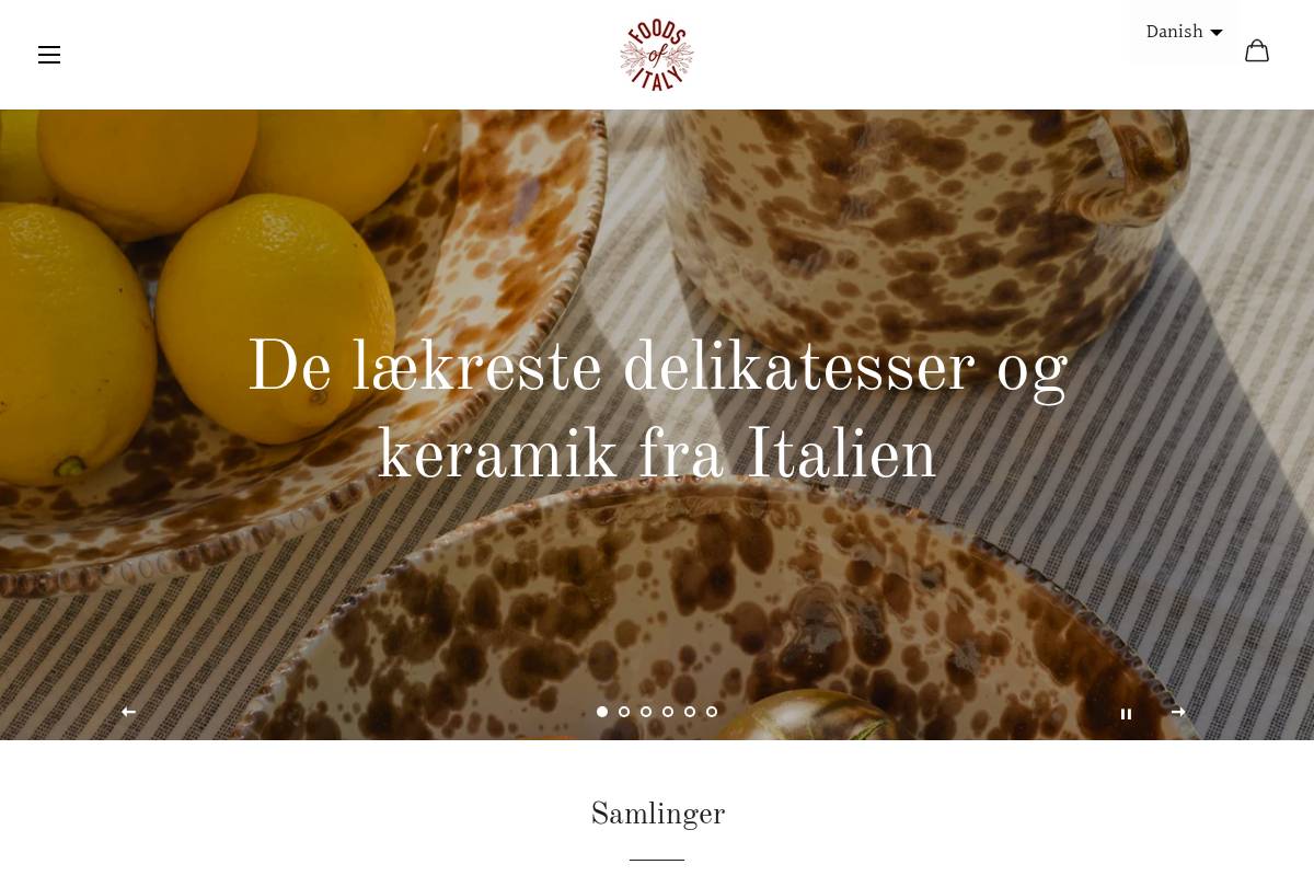 Foodsofitaly homepage screenshot