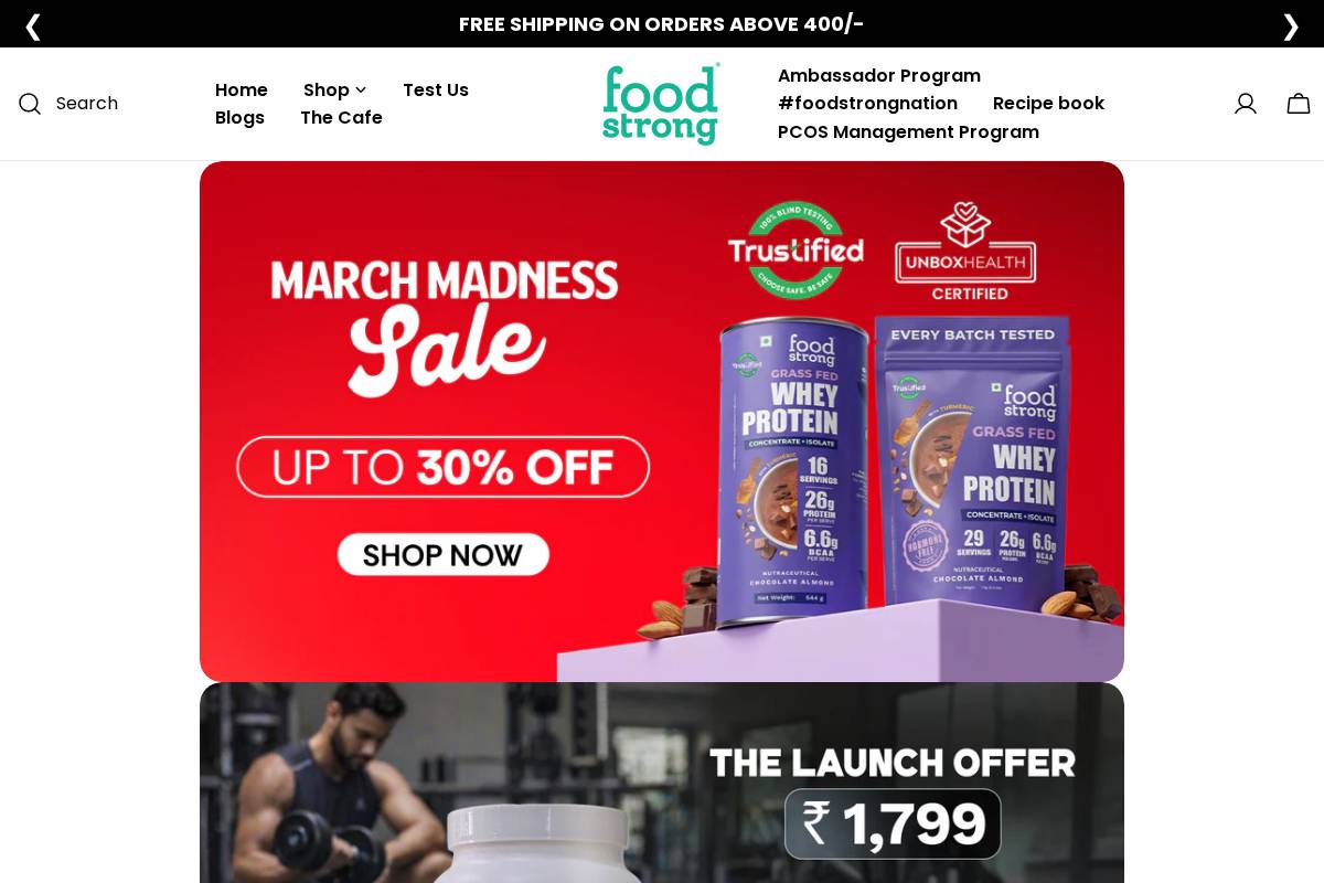 foodstrong.co homepage screenshot
