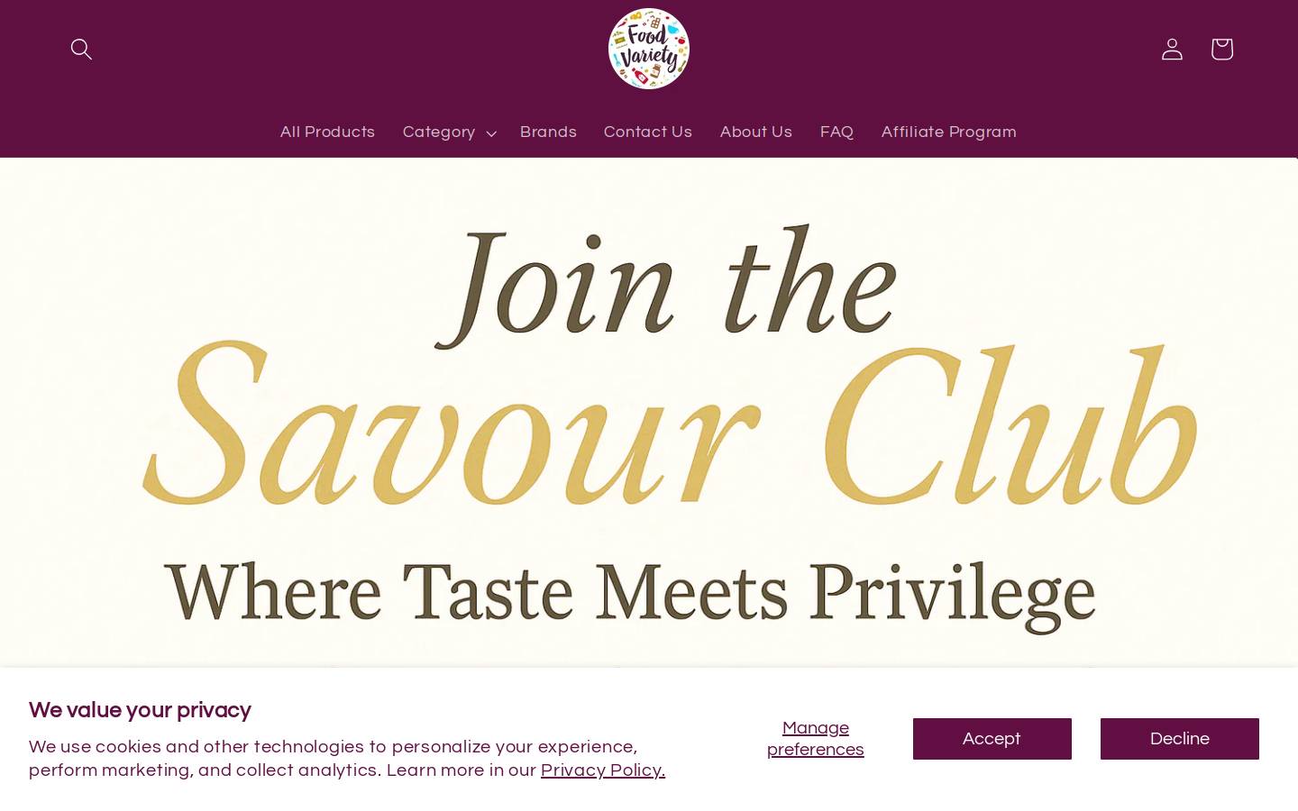 foodvariety.co homepage screenshot