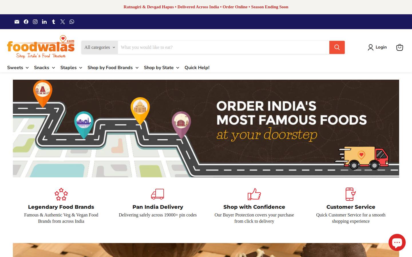 foodwalas.com homepage screenshot