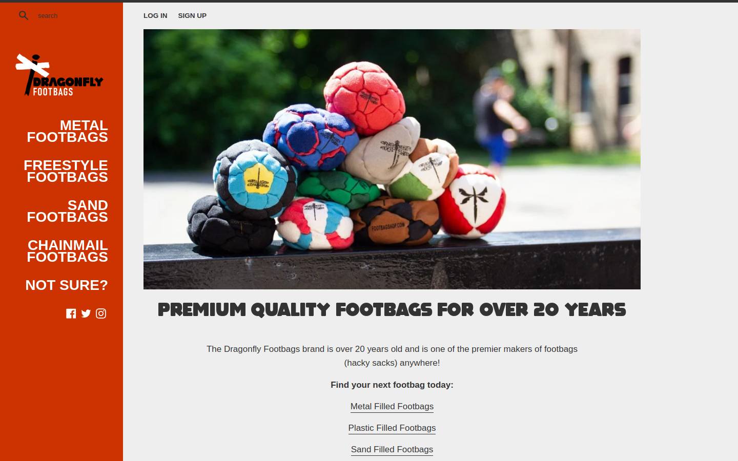 footbagshop.com homepage screenshot