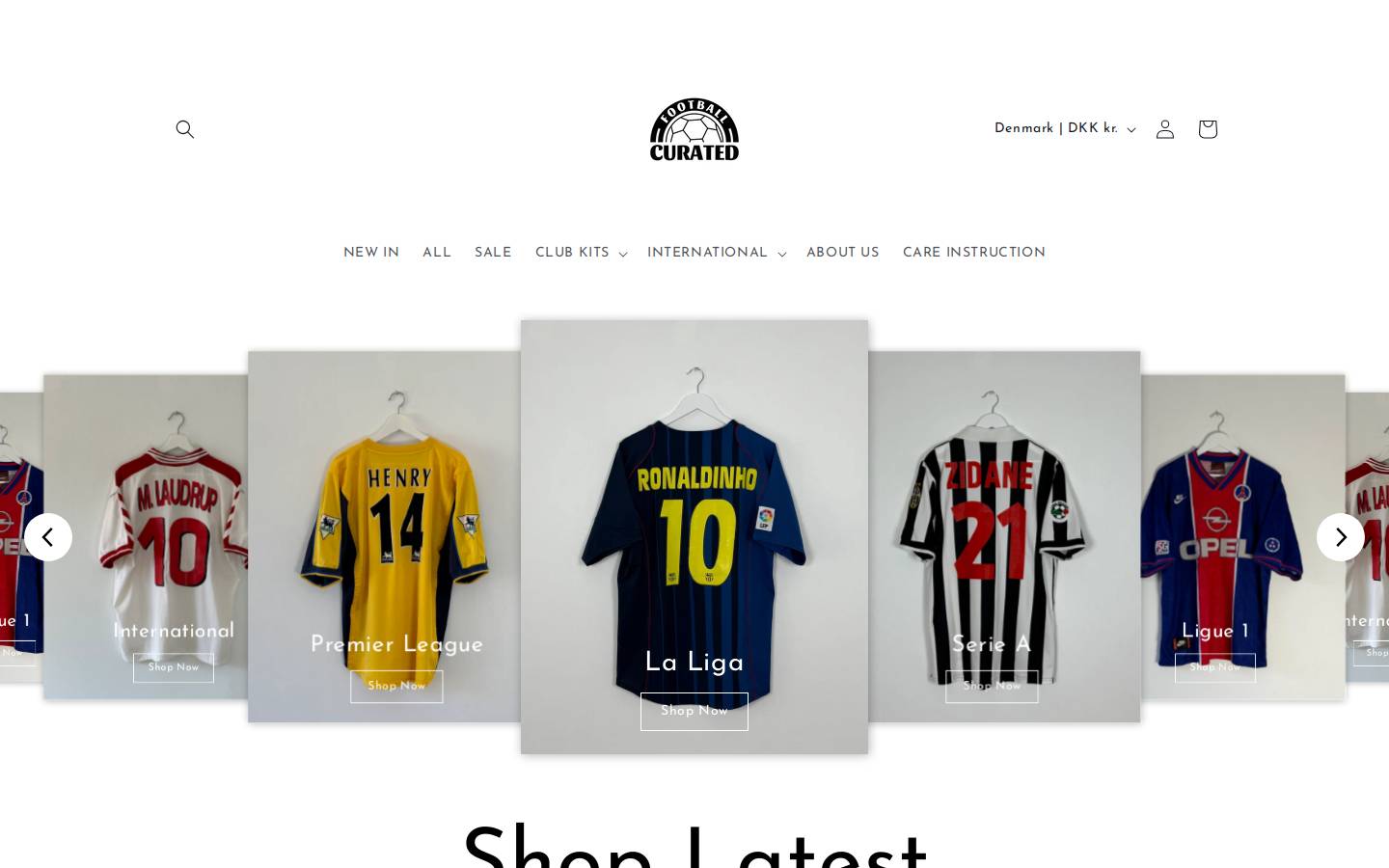 Football Curated homepage screenshot