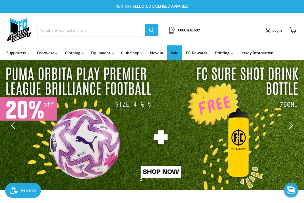 Football Central homepage screenshot