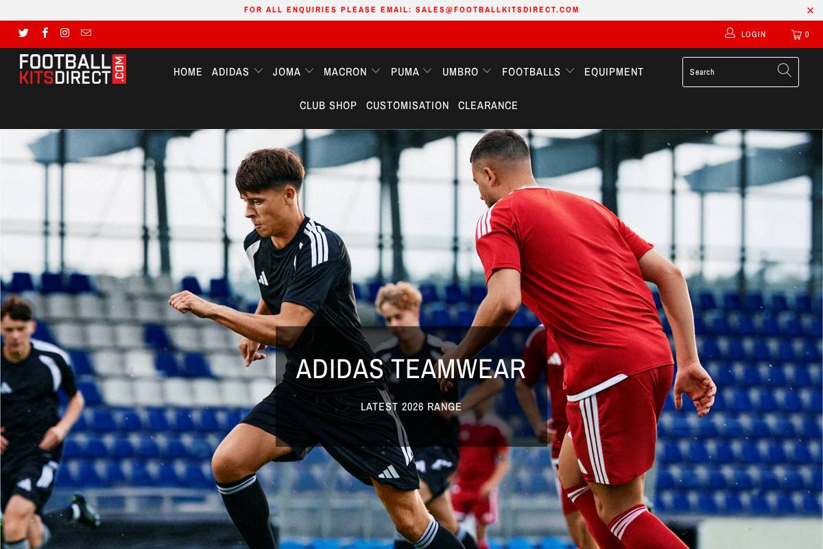 footballkitsdirect.com homepage screenshot