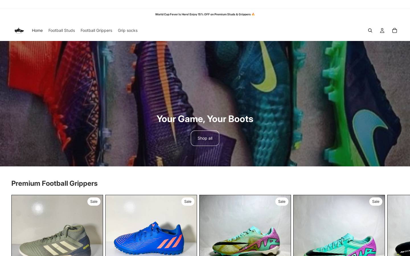 footballstuds.com homepage screenshot