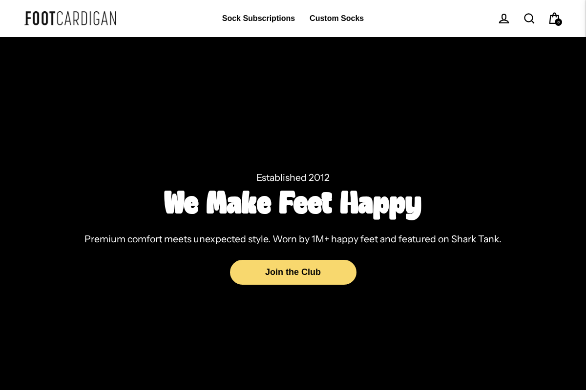 Foot Cardigan homepage screenshot