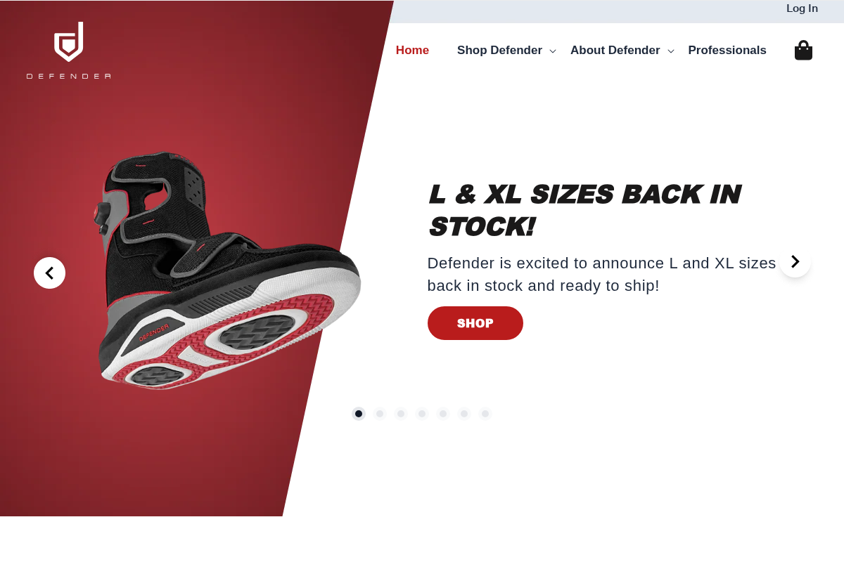 Defender Ops homepage screenshot