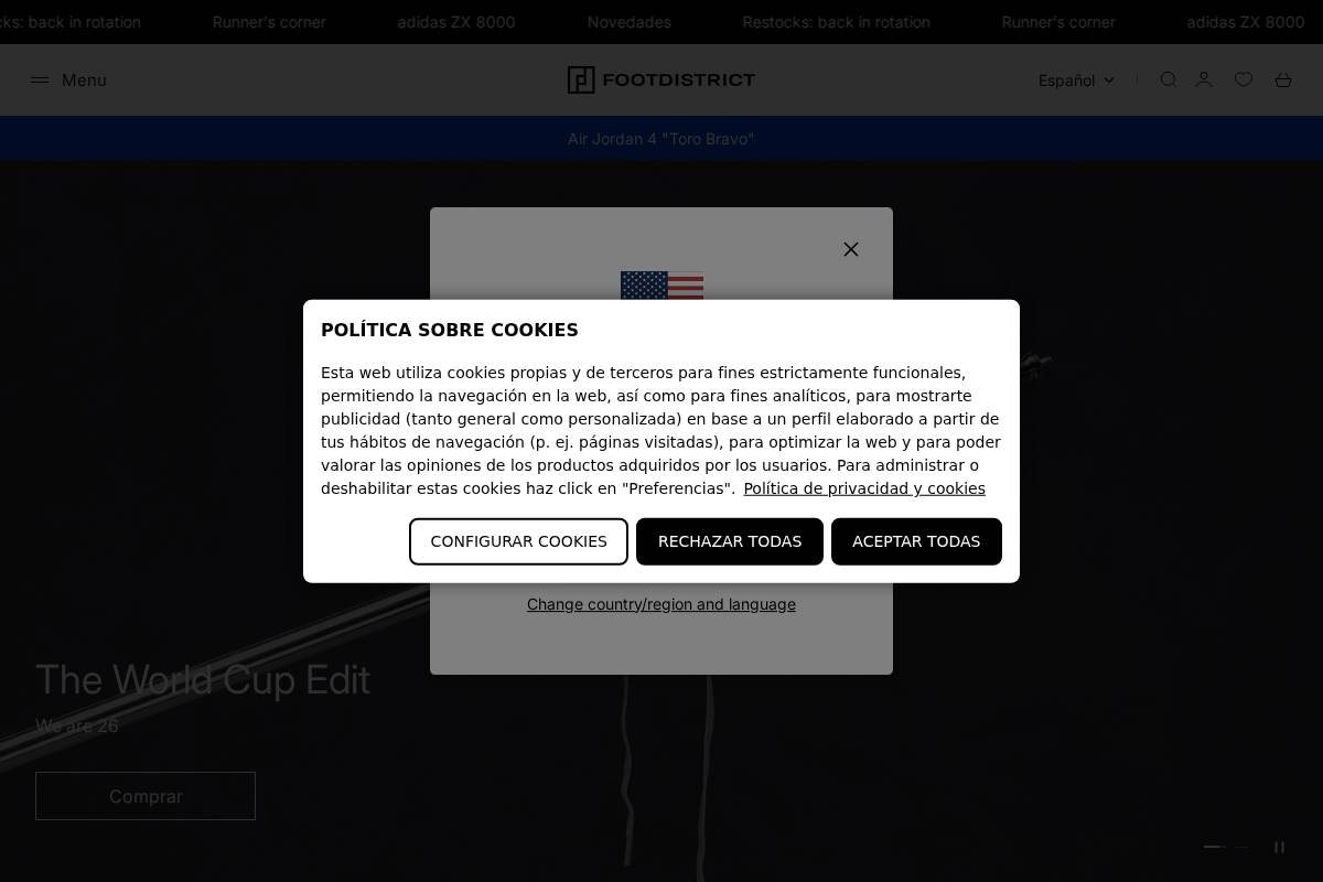 FOOTDISTRICT homepage screenshot