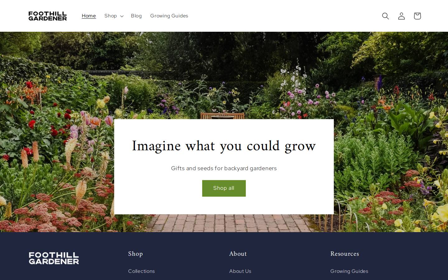 foothillgardener.com homepage screenshot
