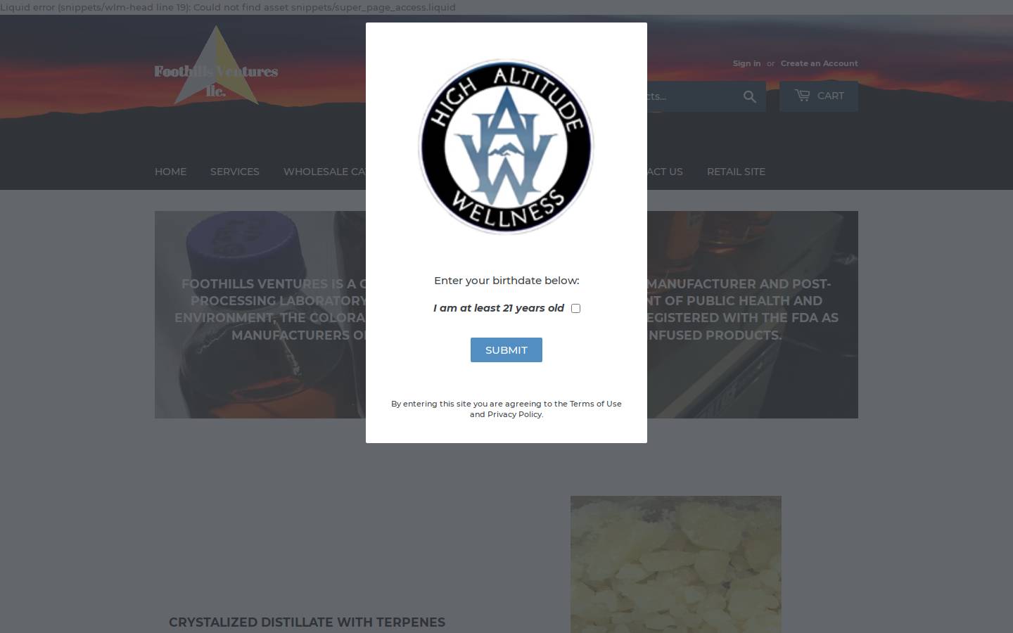 foothillsventures.com homepage screenshot
