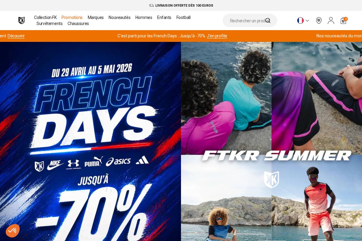 Footkorner homepage screenshot