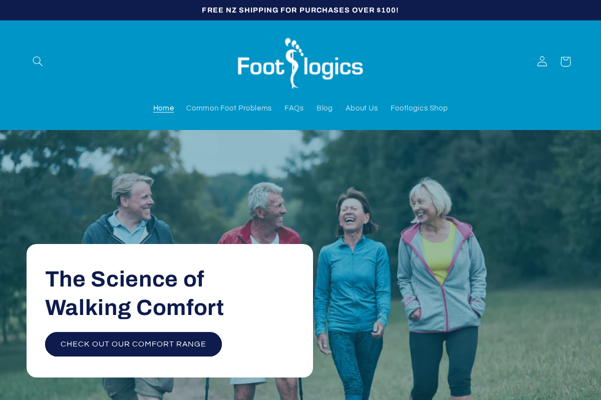 Footlogics New Zealand homepage screenshot