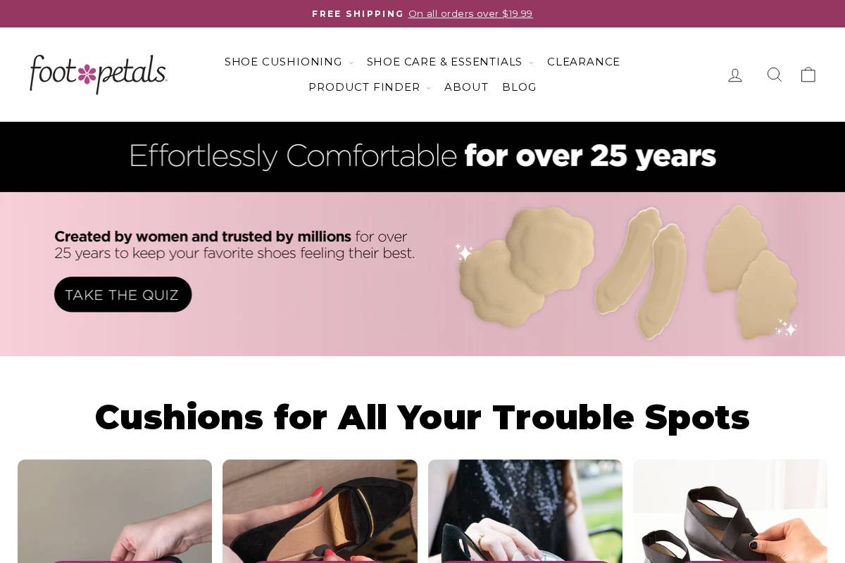 Foot Petals Inc. homepage screenshot