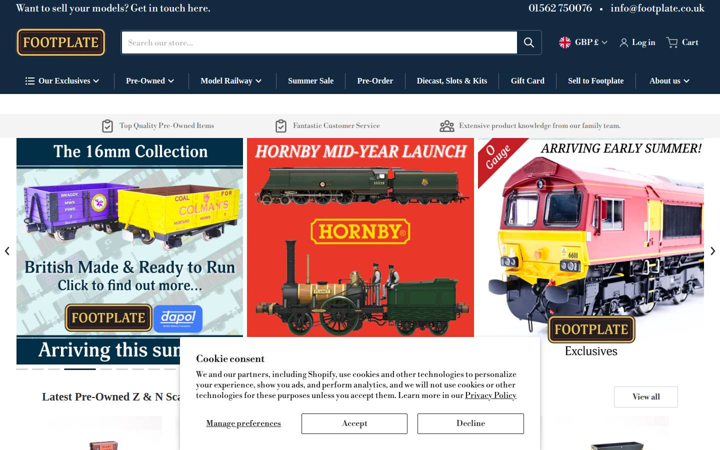 Footplate homepage screenshot