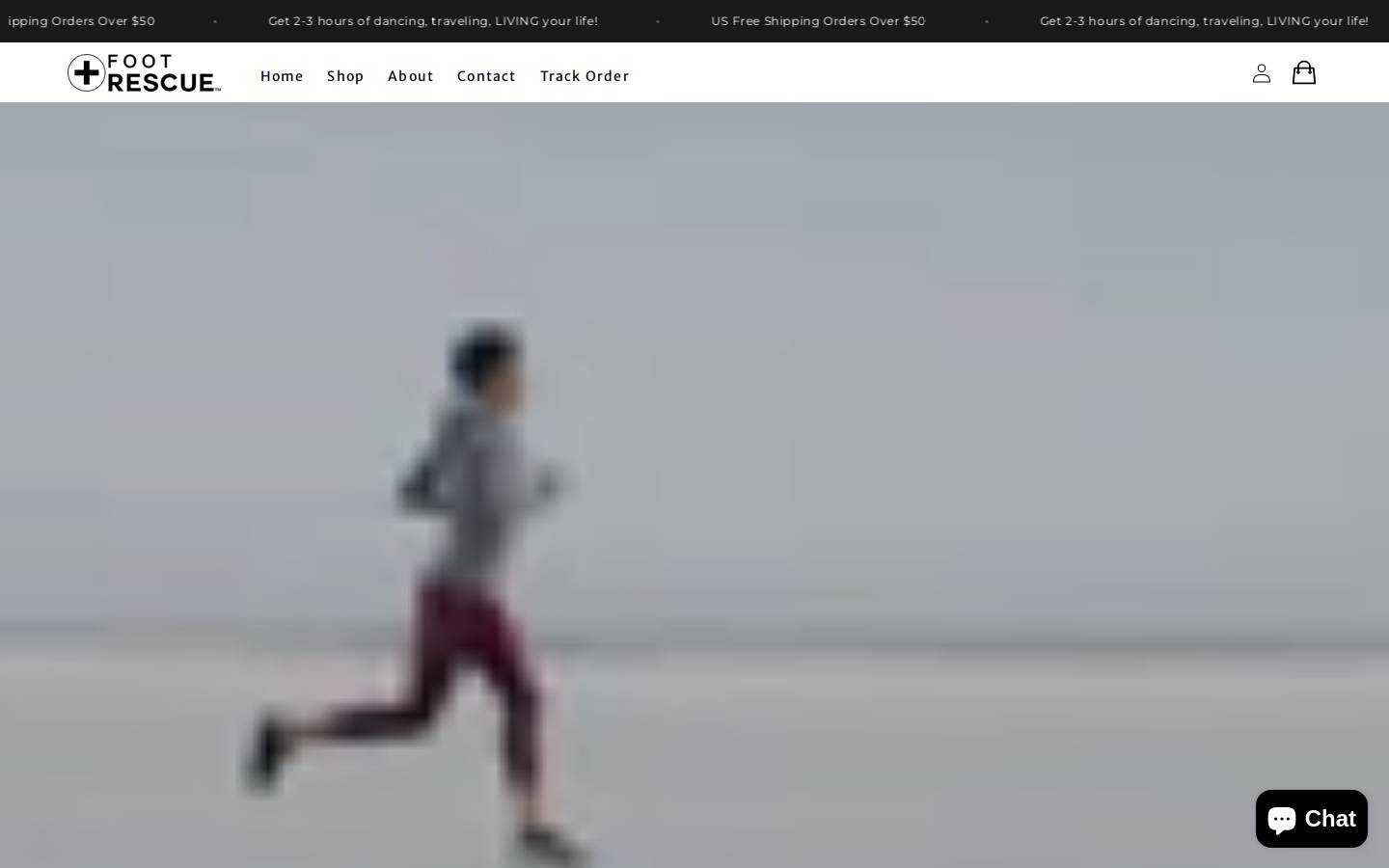 Footrescue homepage screenshot