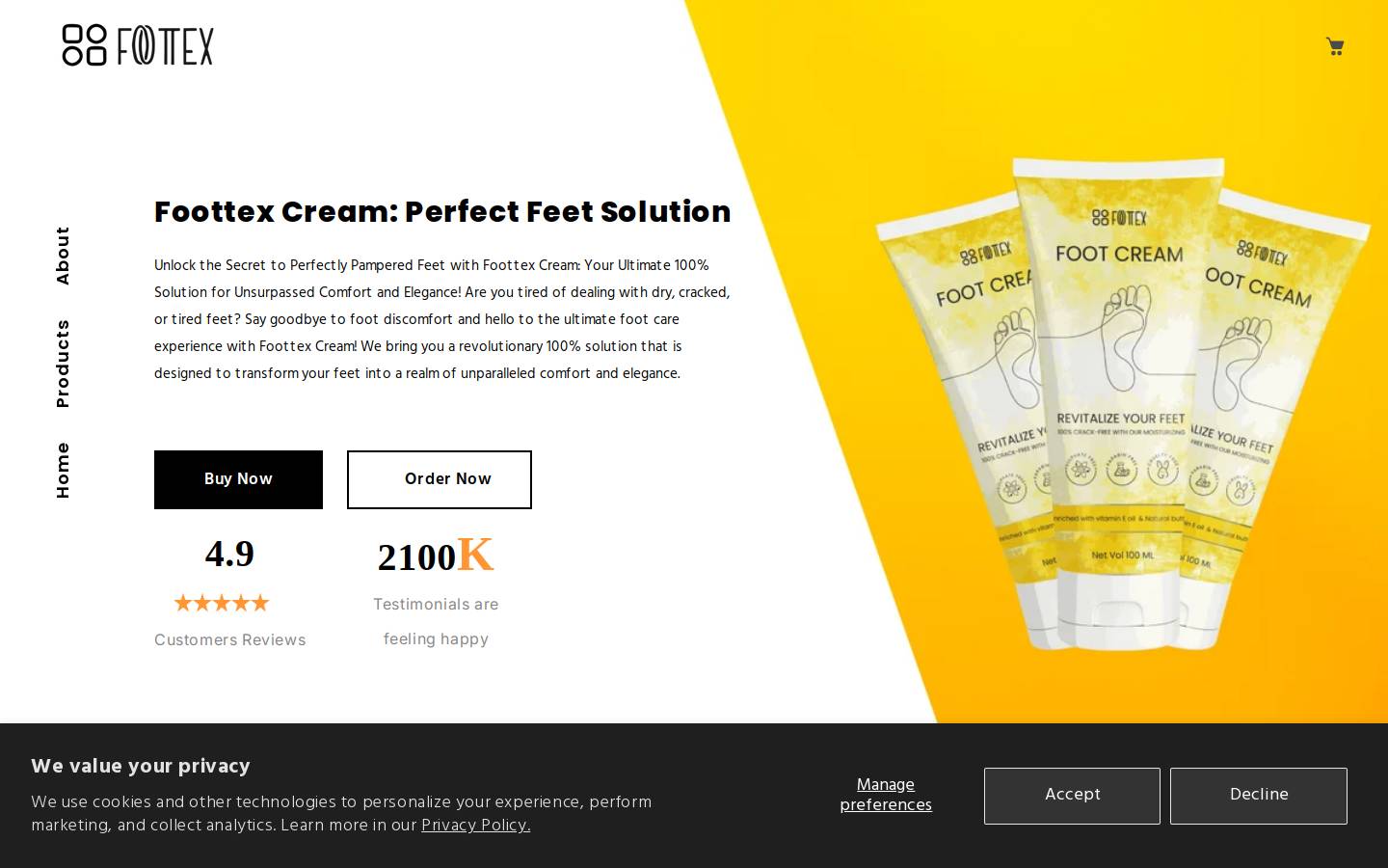 foottex.com homepage screenshot