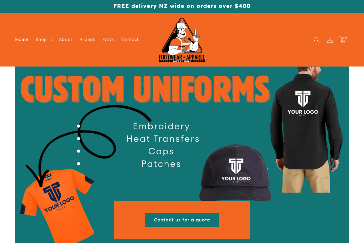 Footwear & Apparel New Zealand homepage screenshot