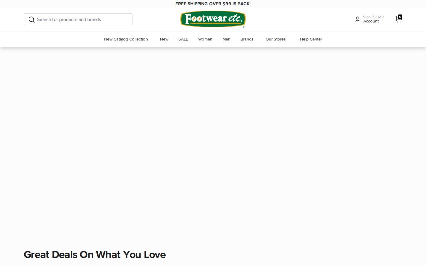 Footwear etc. homepage screenshot