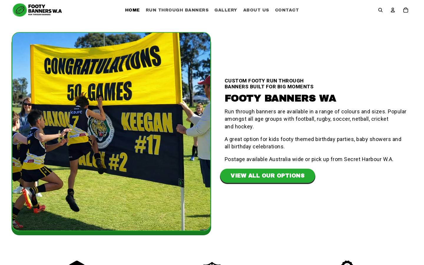 footybannerswa.com.au homepage screenshot