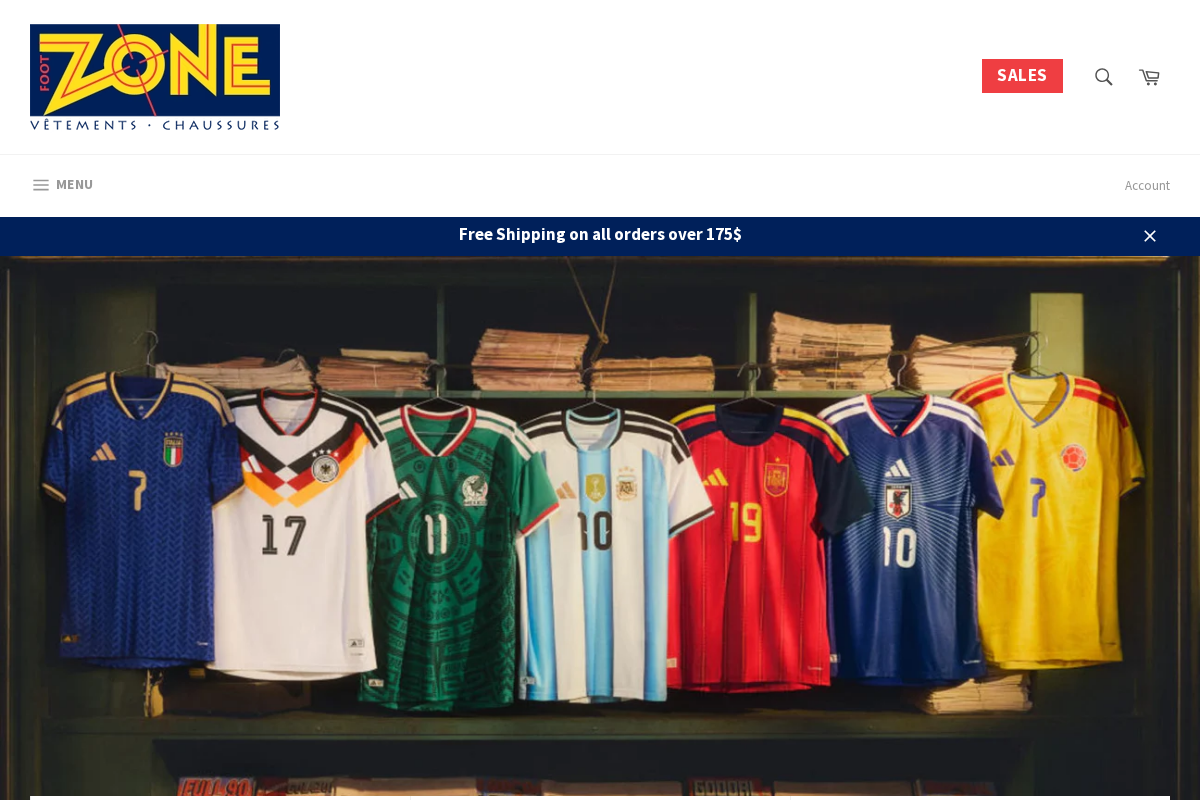 FootZone Soccer homepage screenshot