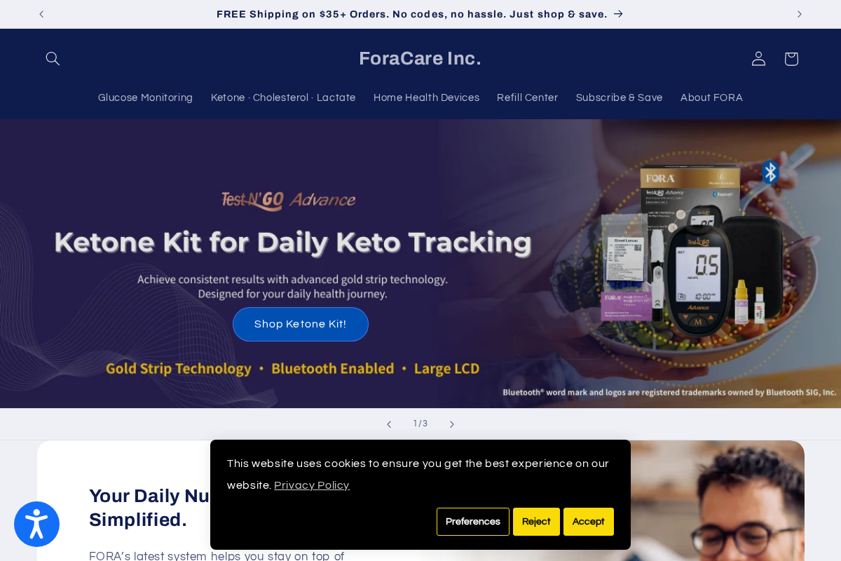 fora-shop.com homepage screenshot