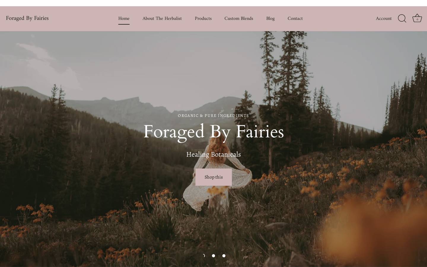 foragedbyfairies.com homepage screenshot