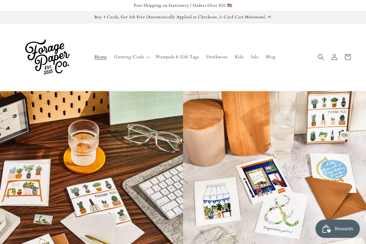 foragepaperco.com homepage screenshot