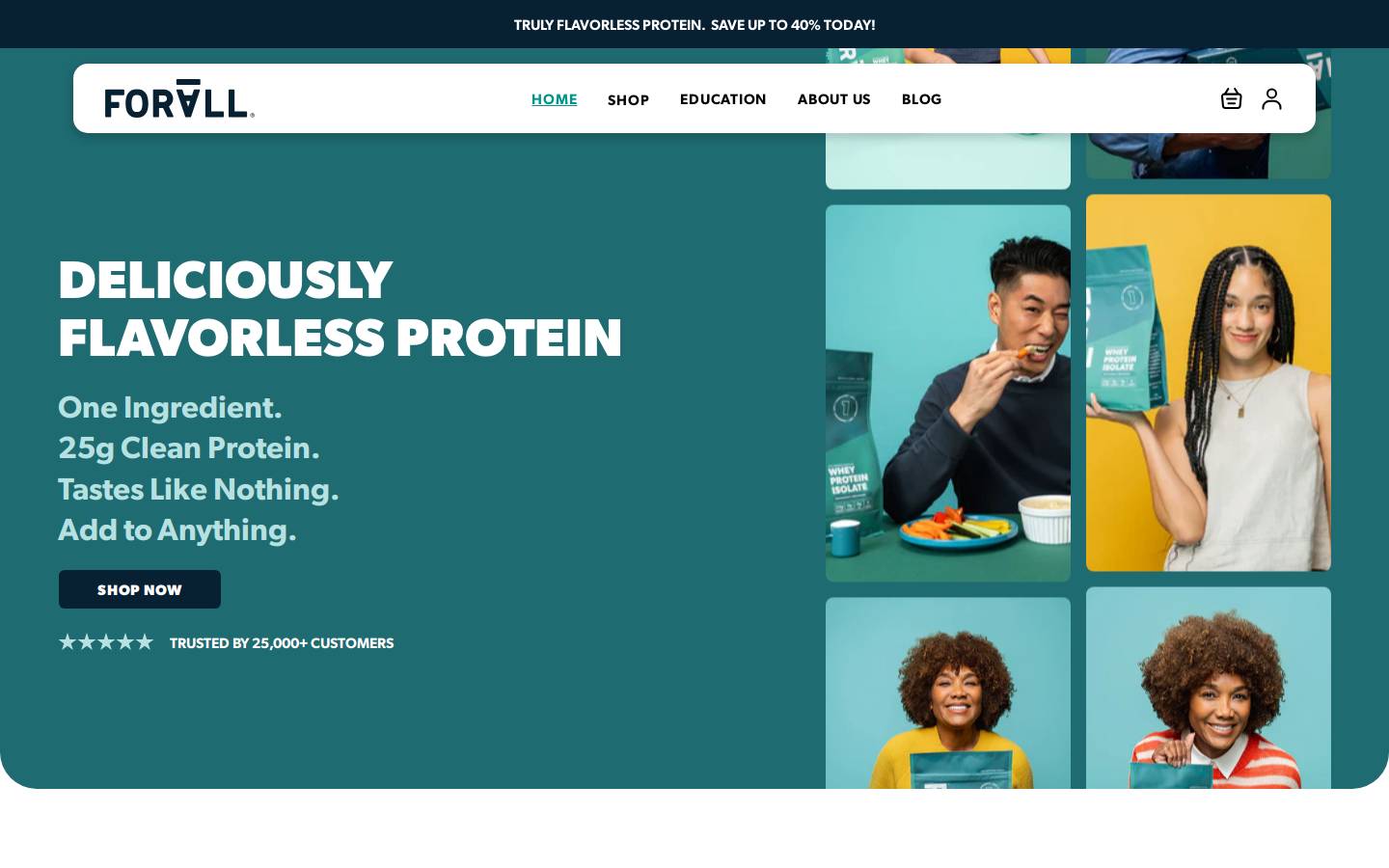 Forallnutrition homepage screenshot