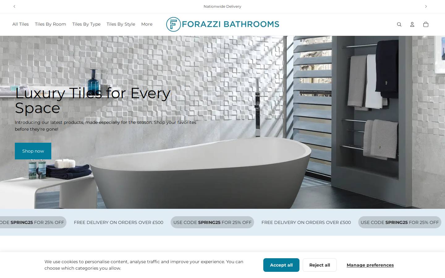 forazzibathrooms.com homepage screenshot