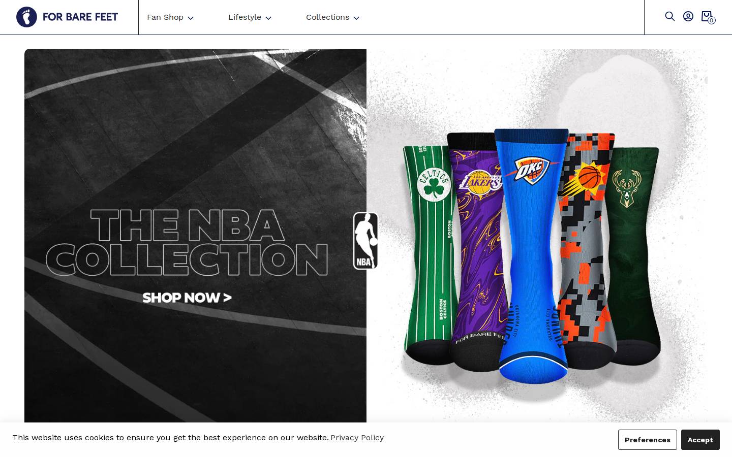 forbarefeet.com homepage screenshot
