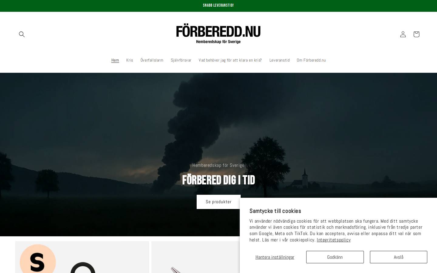 FÖRBEREDD.NU homepage screenshot