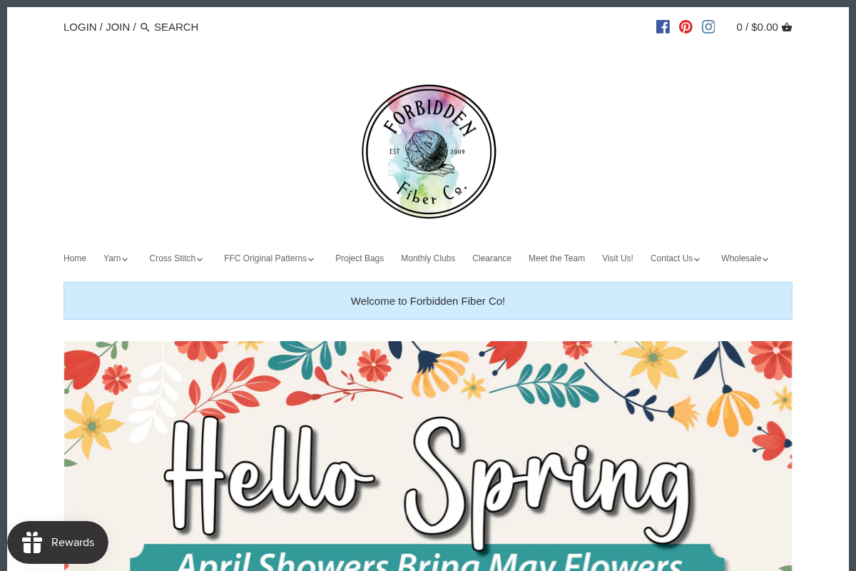 Forbidden Fiber Co homepage screenshot