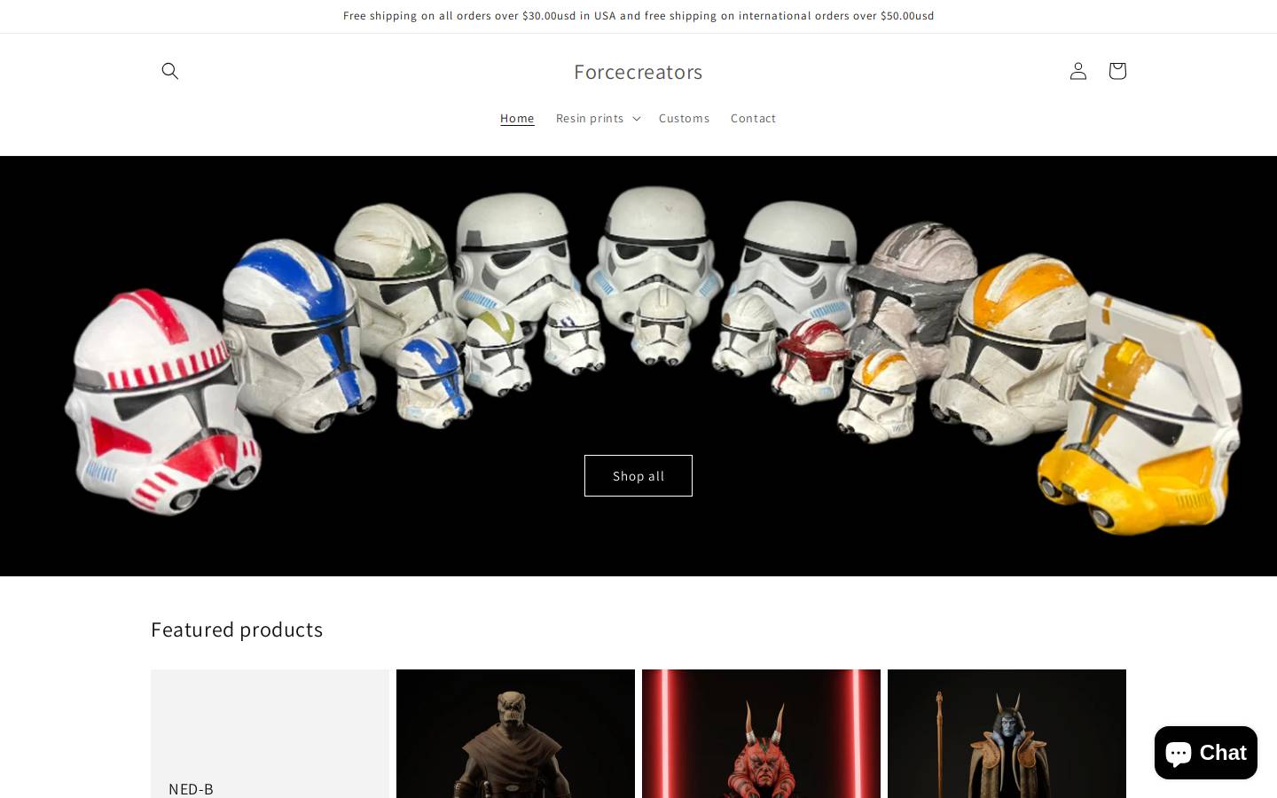 forcecreators.store homepage screenshot