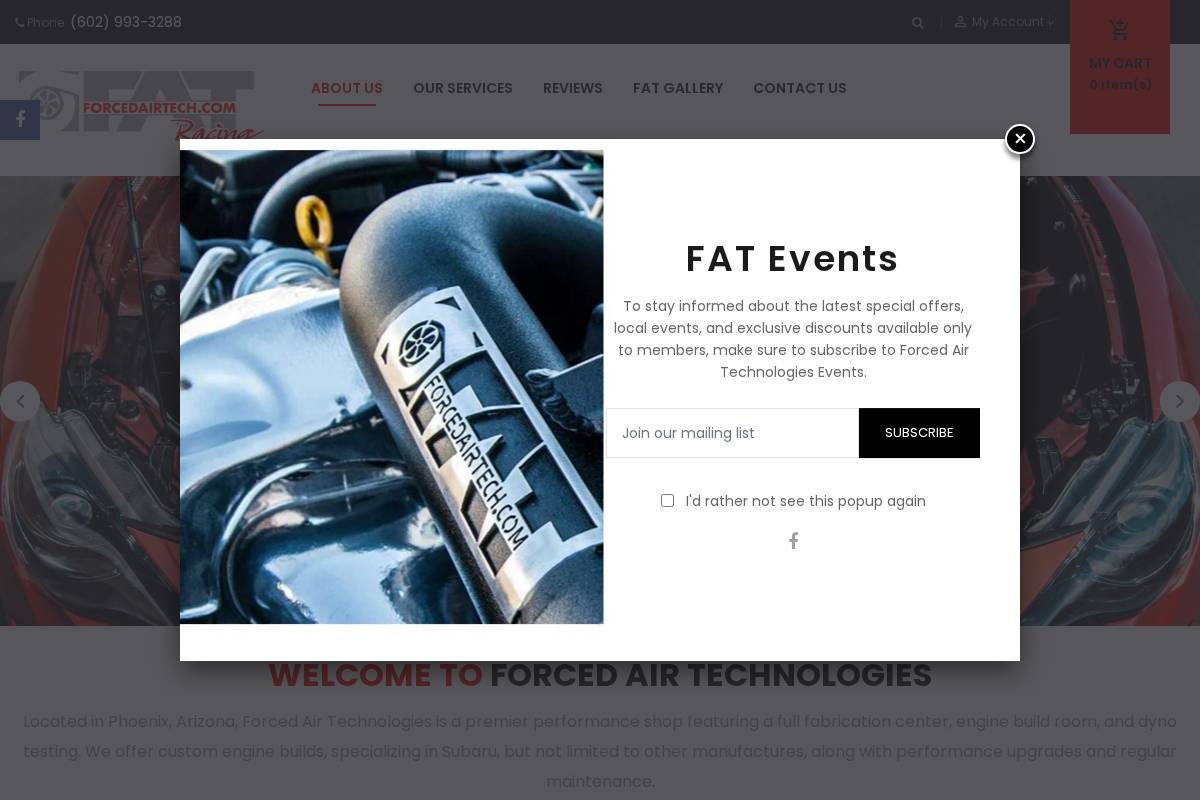 Forced Air Technologies homepage screenshot