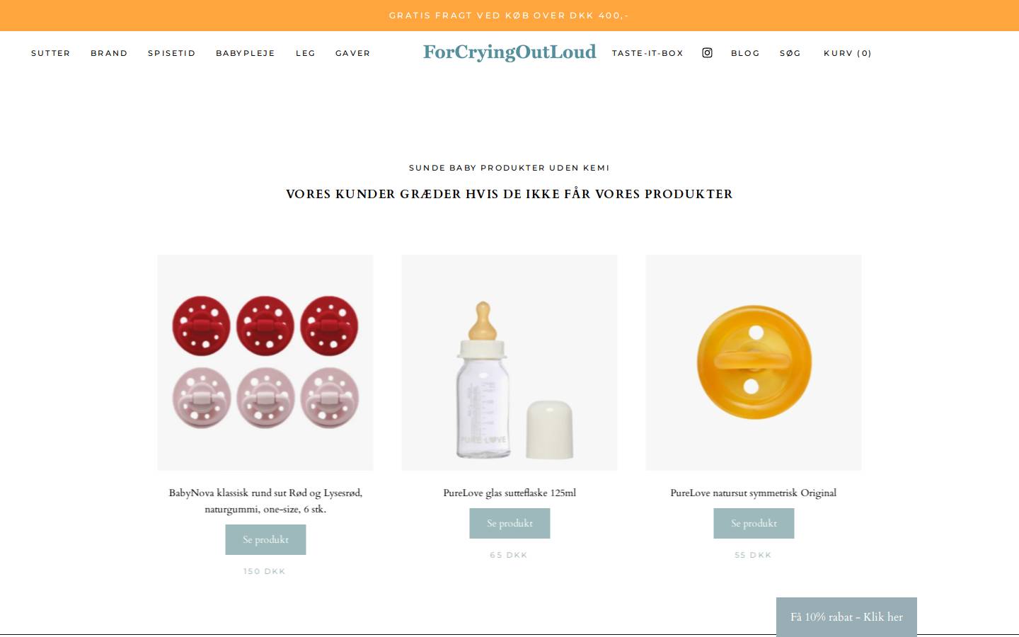 ForCryingOutLoud homepage screenshot