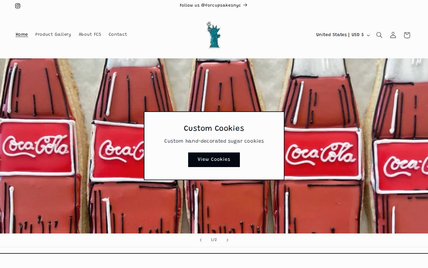 forcupsakes.com homepage screenshot