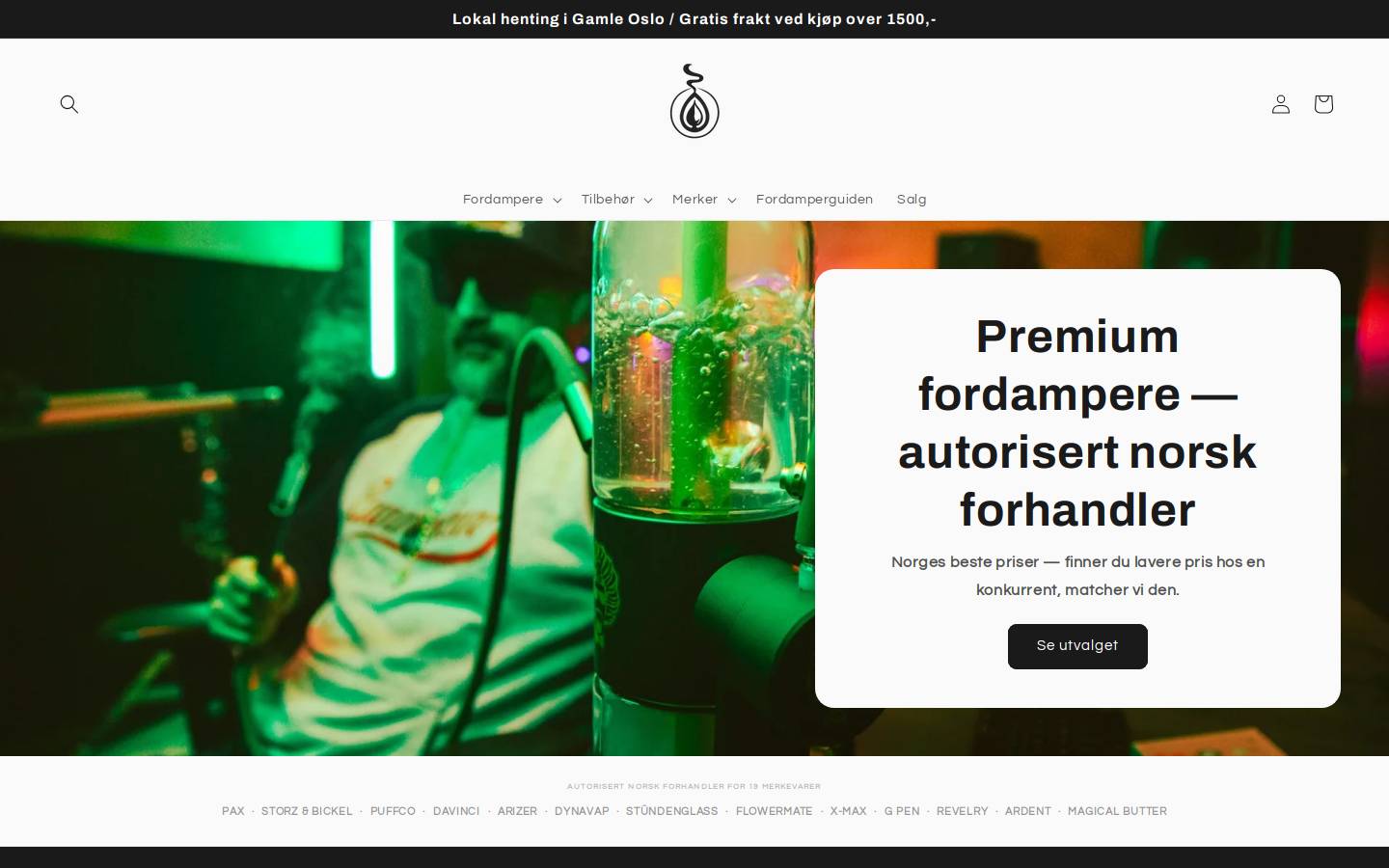 Fordampere homepage screenshot