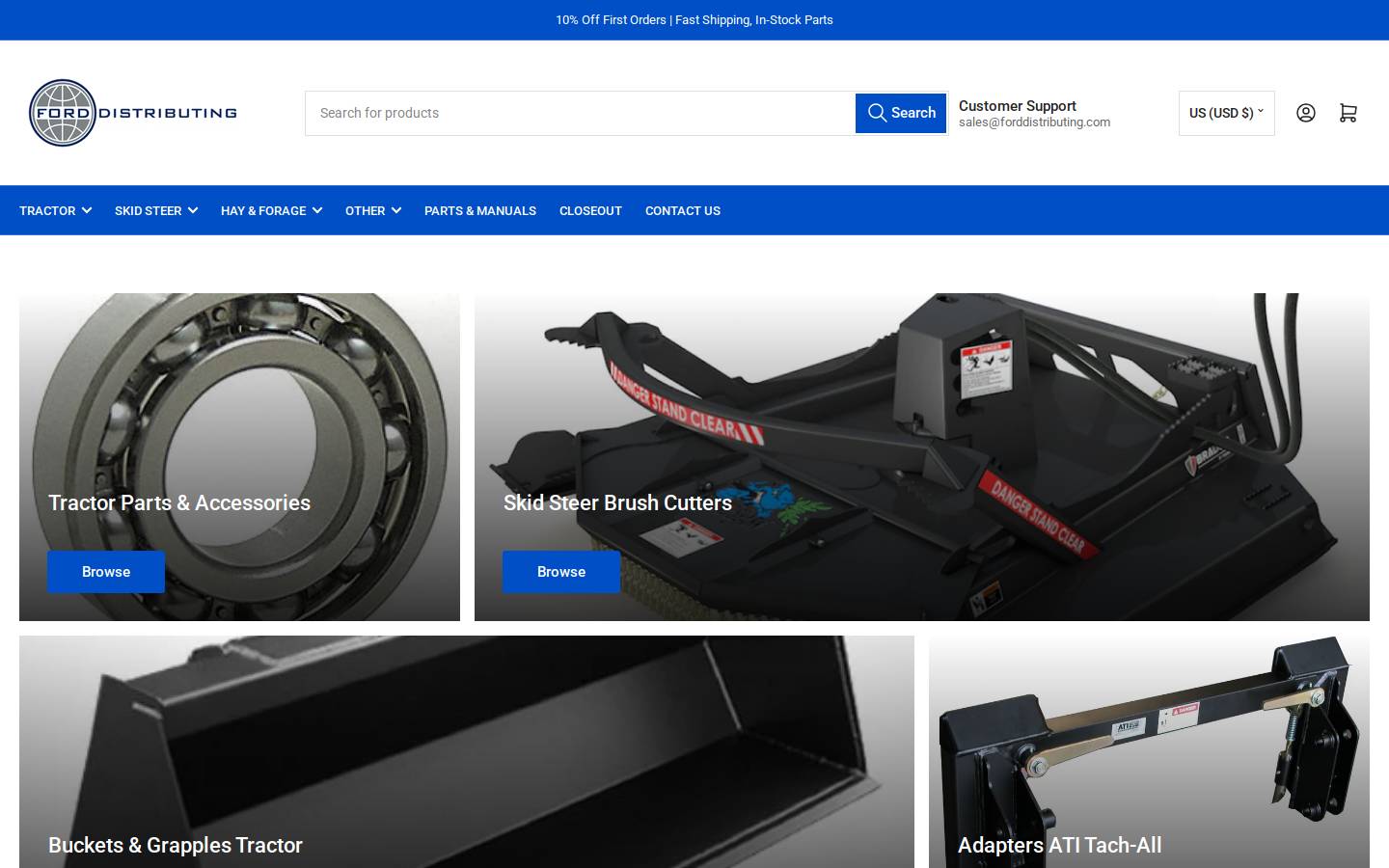 Forddistributing homepage screenshot