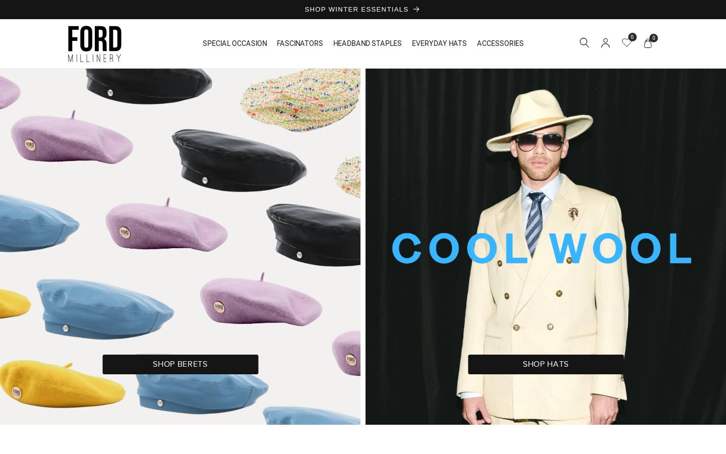 fordmillinery.com.au homepage screenshot