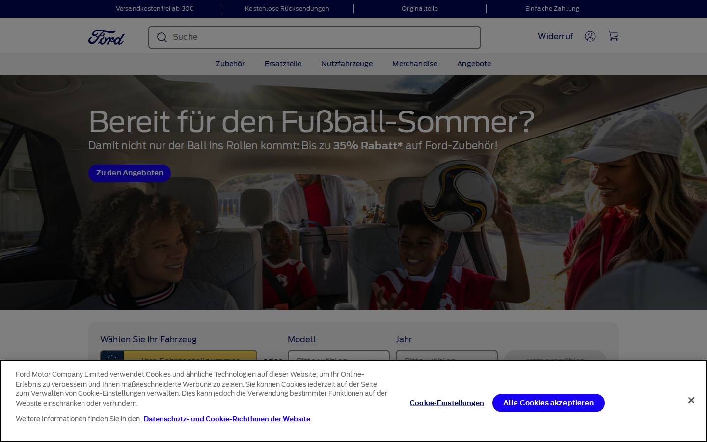 fordperformanceparts.de homepage screenshot