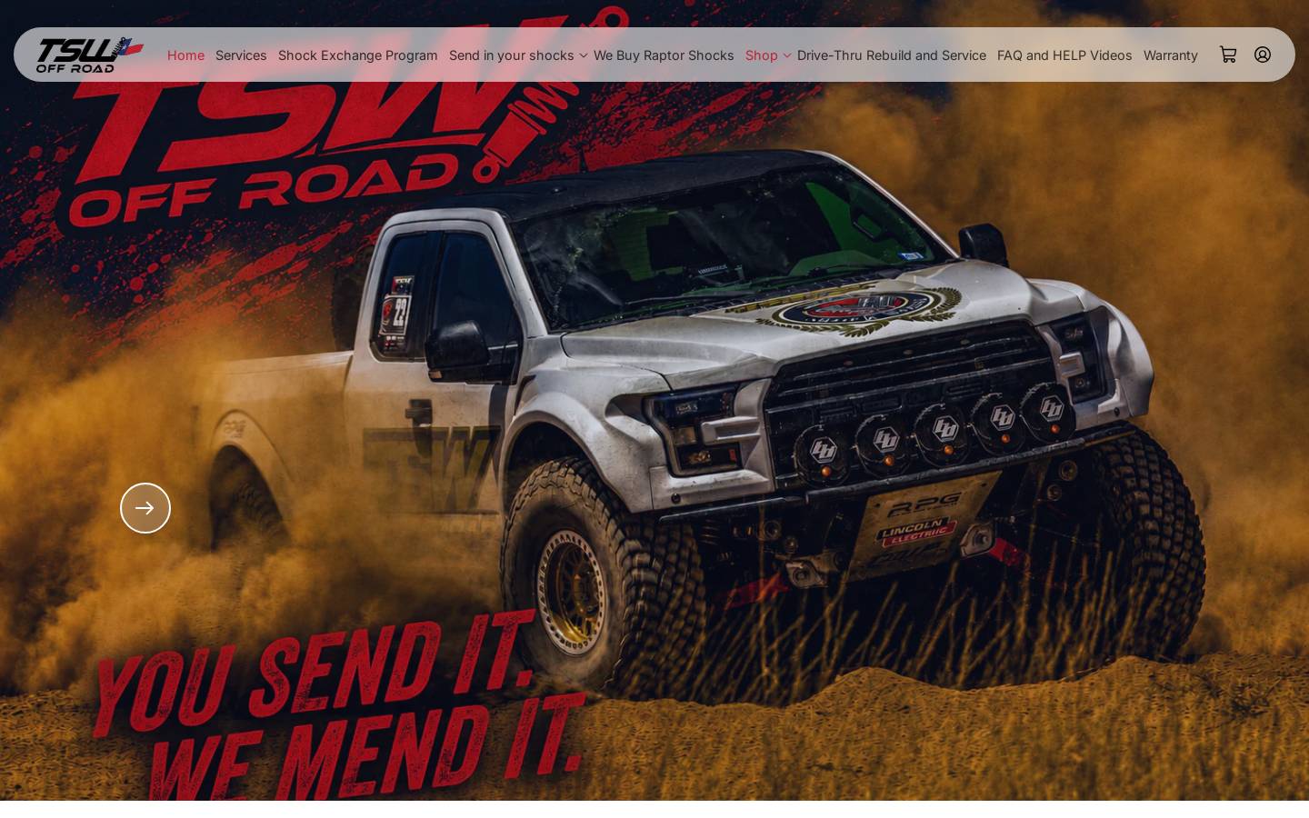 fordraptorshocks.com homepage screenshot