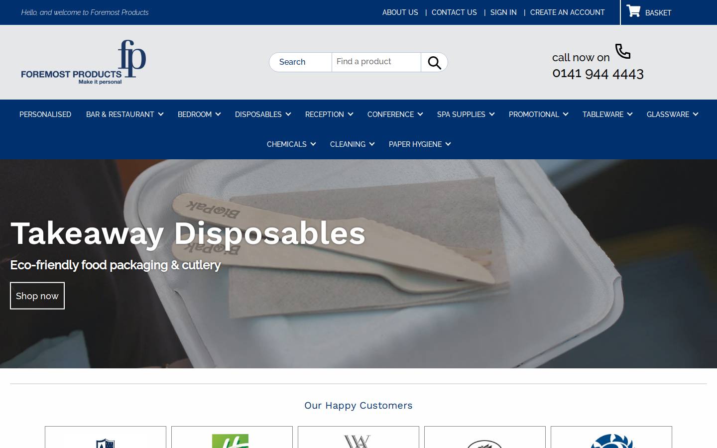 Foremost Products homepage screenshot