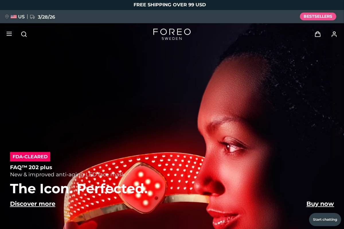 FOREO homepage screenshot